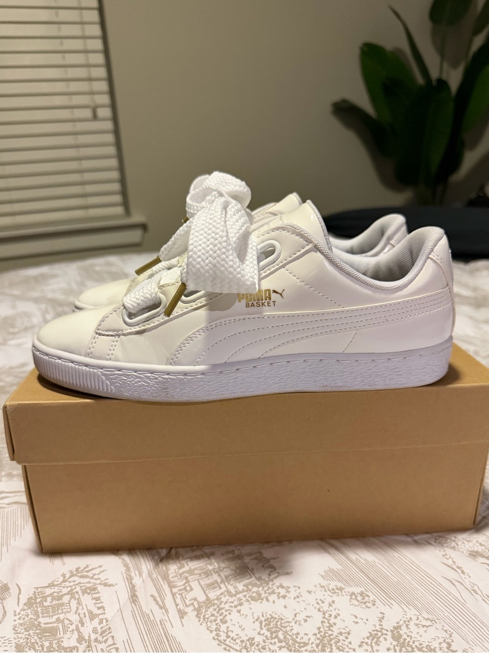Puma Basket Glossy White Sneakers